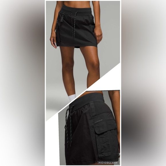 Lululemon Multi-Pocket Cargo High-Rise Hiking Skirt in Black, size 12 - Picture 1 of 4
